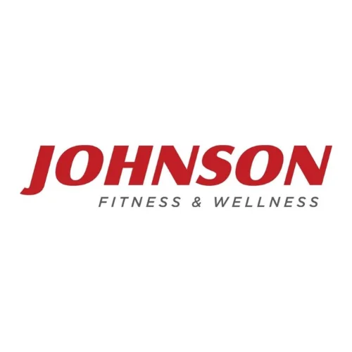 Johnson with red text and white text for Fitness and Wellness Logo.