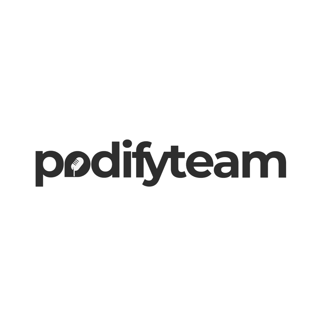 Podify Team logo: a sleek, modern design featuring the word "Podify" in bold, capitalized letters, with a subtle gradient effect.