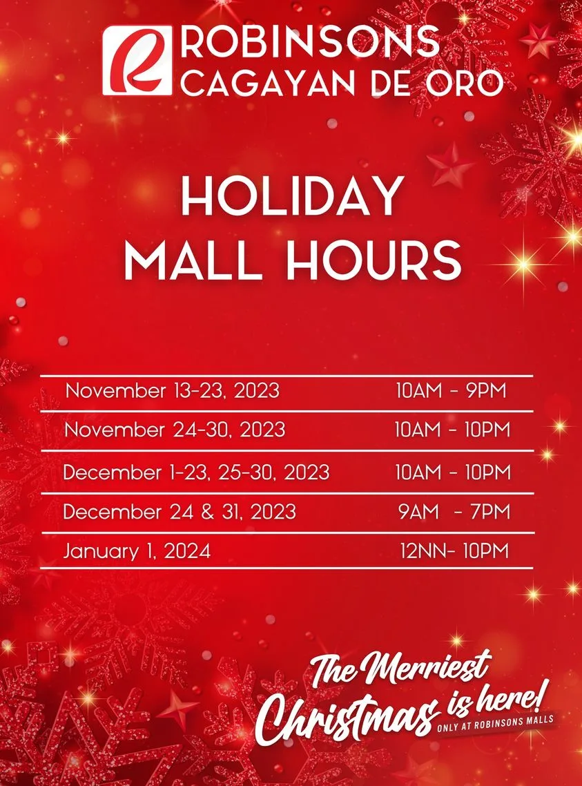 robinsons holiday mall hours