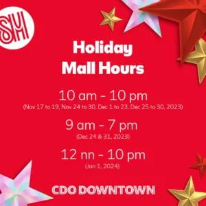 sm downtown holiday mall hours