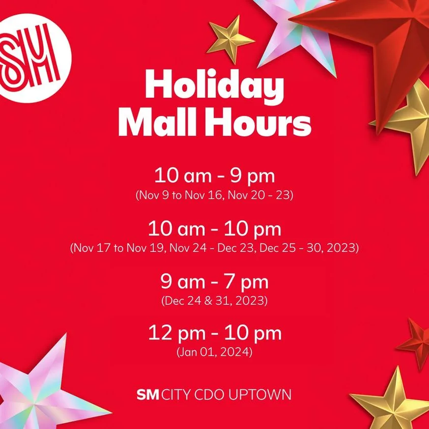 sm uptown holiday mall hours