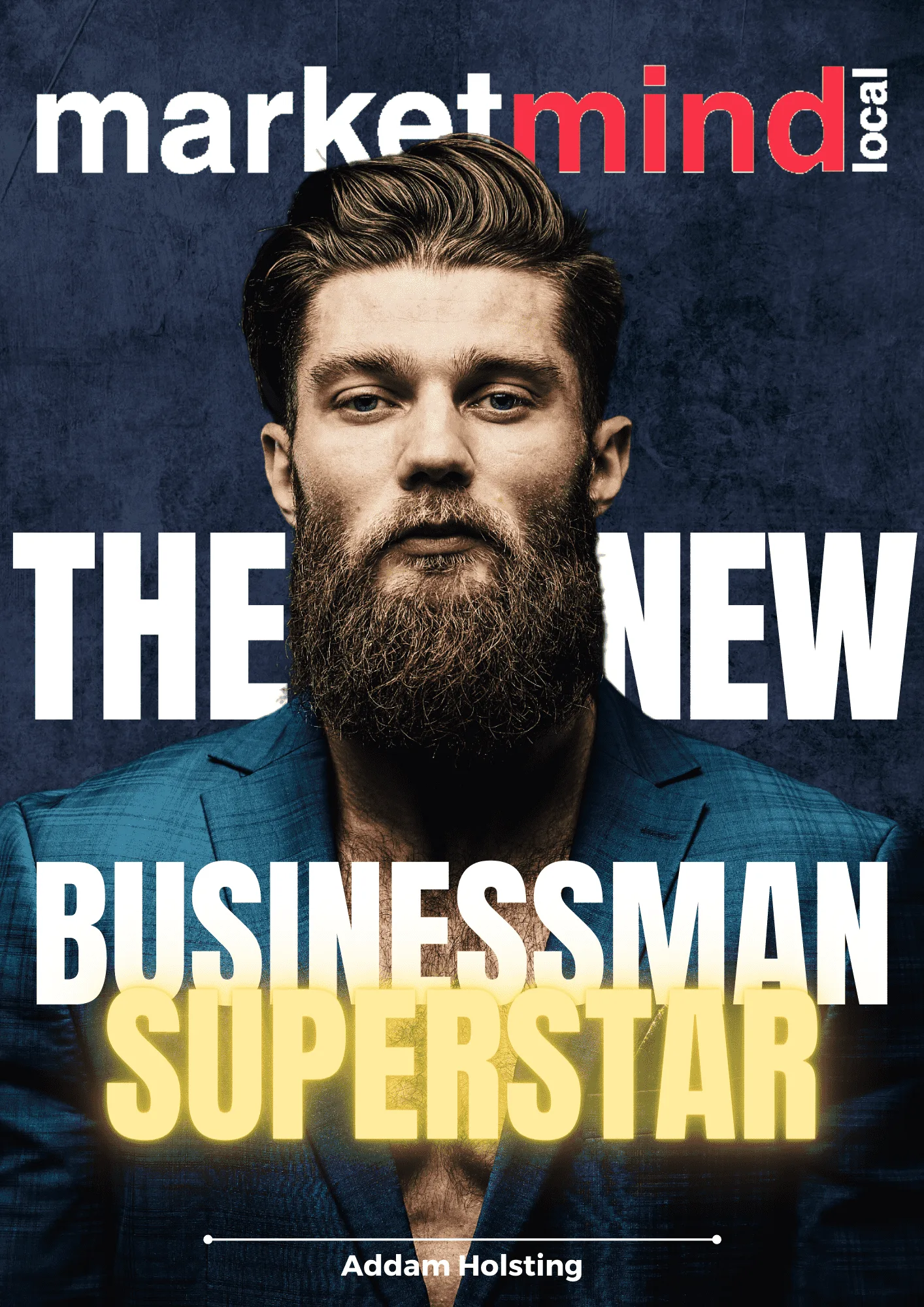 A confident businessman in a suit, holding a briefcase, representing the new superstar in the business world. #MarketmindLocal