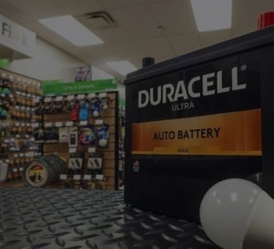 Duracell auto battery sold at a battery store