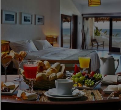 Delicious breakfast spread on a table at a cozy bed & breakfast