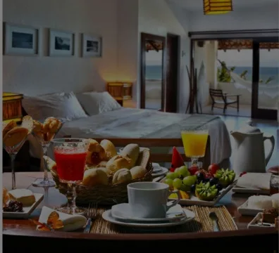 Delicious breakfast spread on a table at a cozy bed & breakfast