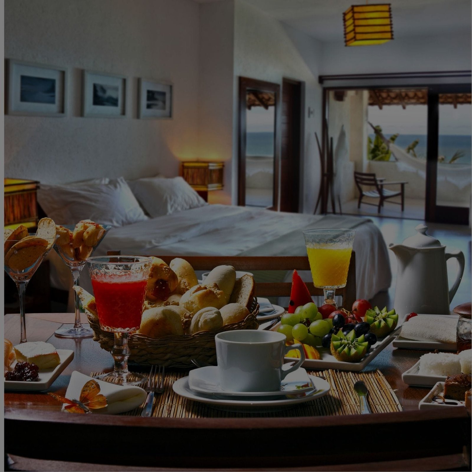 Delicious breakfast spread on a table at a cozy bed & breakfast