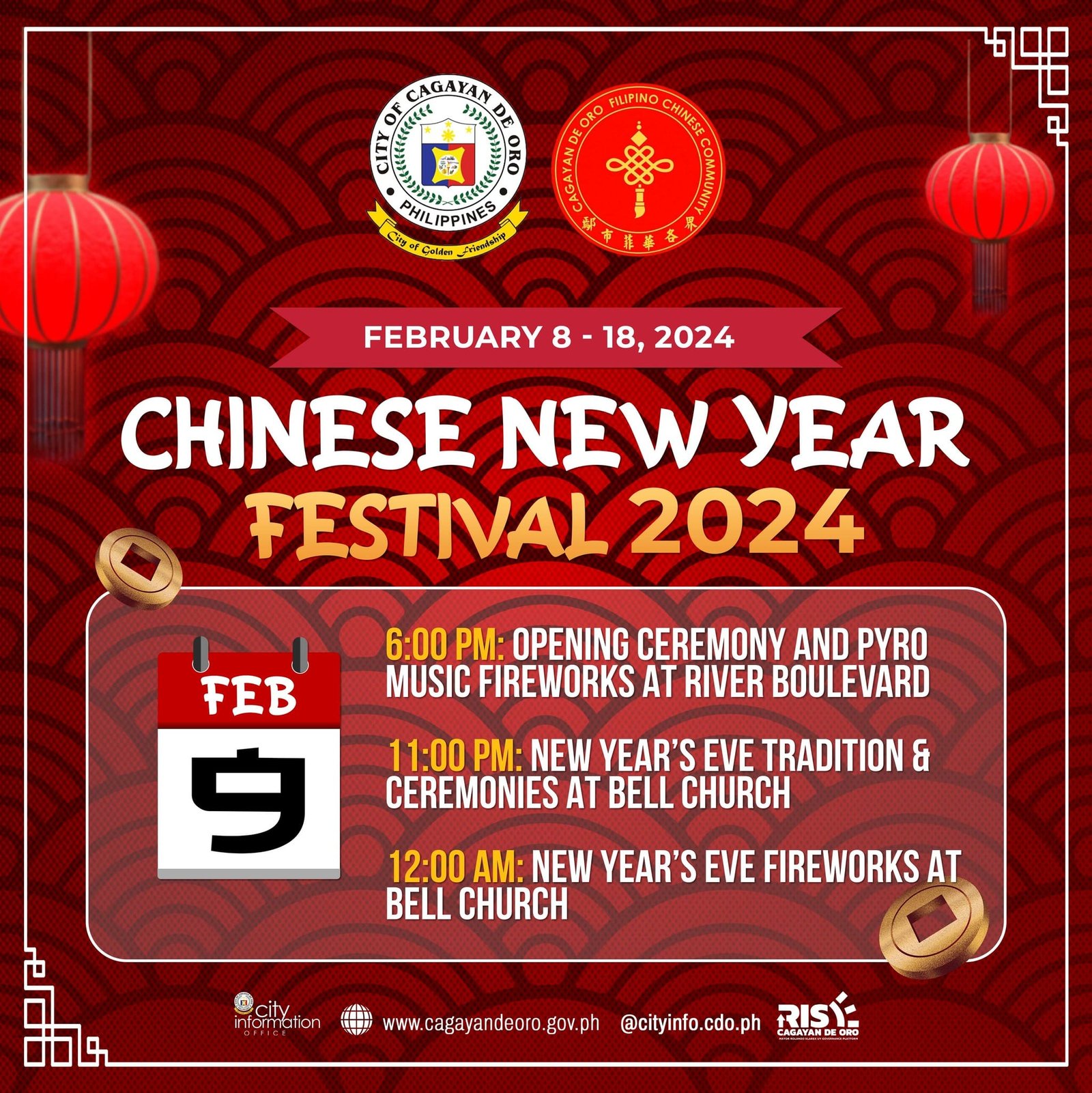 Chinese New Year Festival 2024 February 9 Schedule.