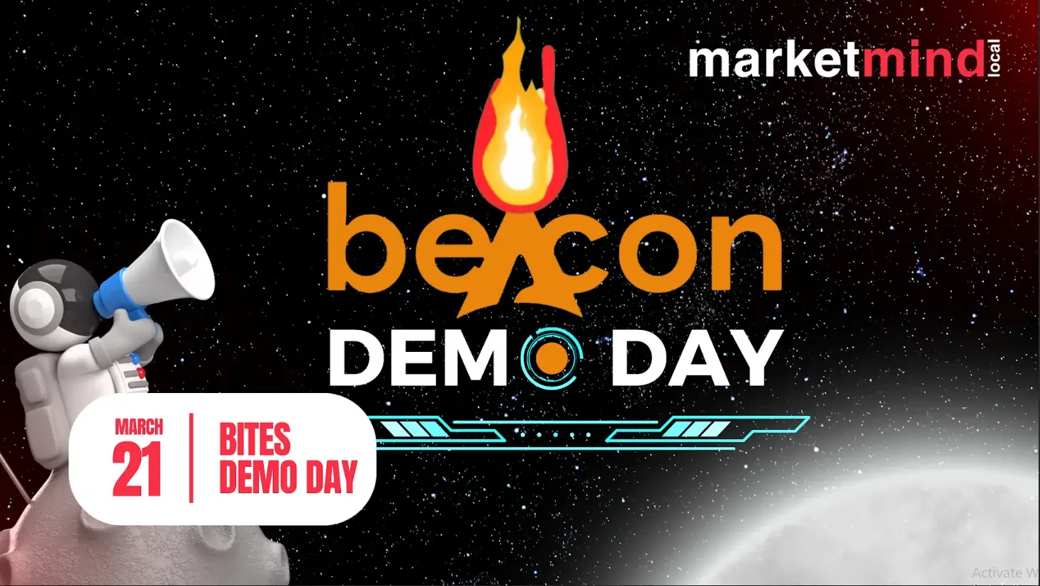 Beacon Demo Day - MarketMind: A banner displaying the words "Beacon Demo Day" with the MarketMind logo.