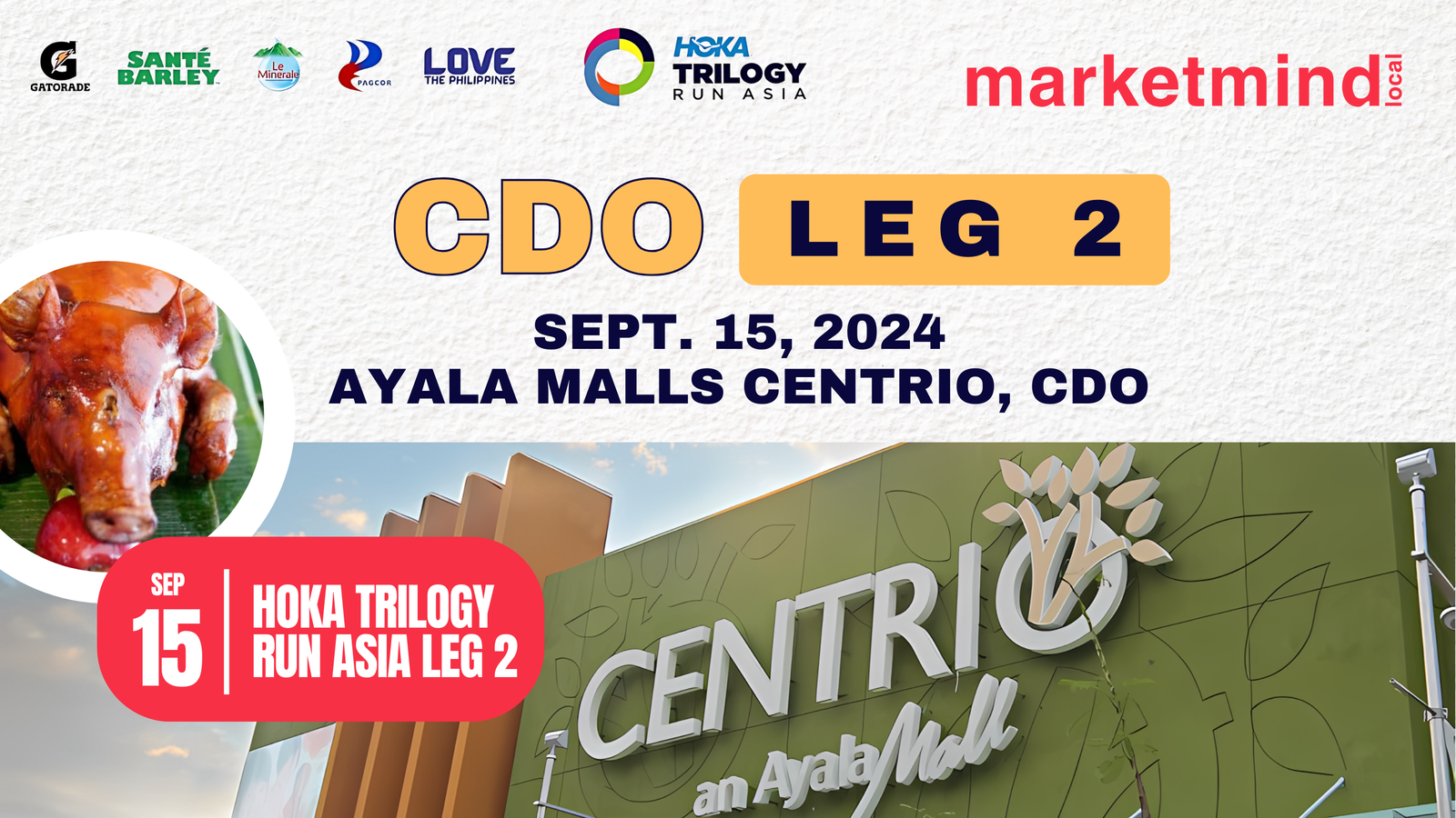 Poster for CDO Leg 2 event featuring bold text, date, and venue details against a colorful background.