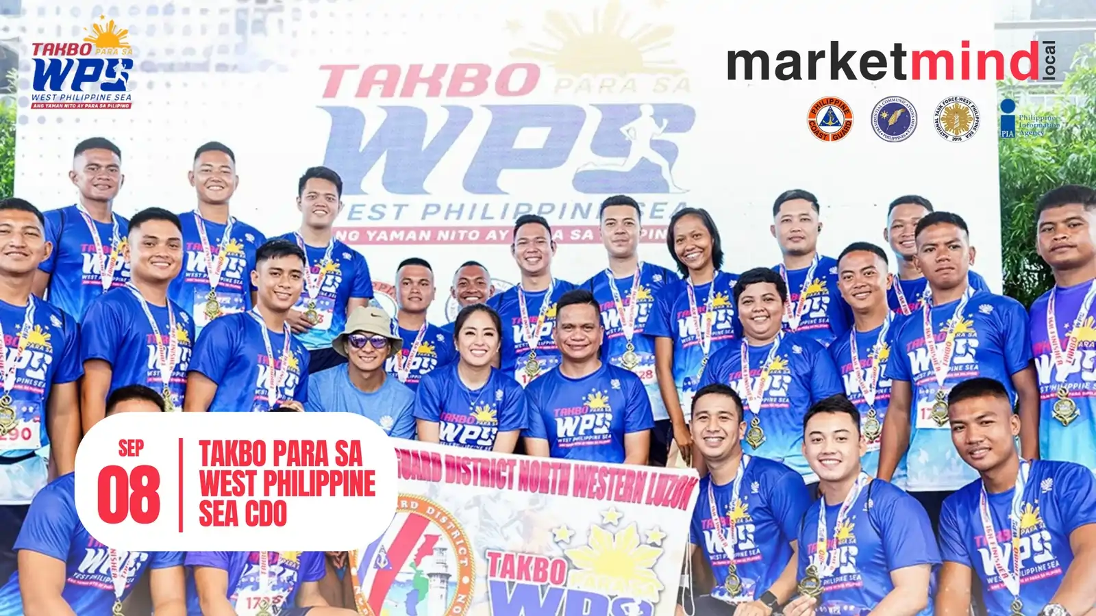 A group of people smiling and posing for a photo, representing the team from Tambopo Takbo Para sa West Philippines Sea CDO Leg